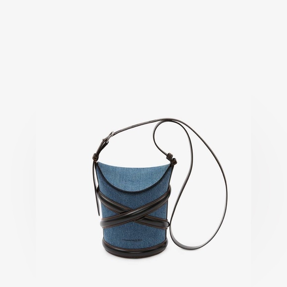 Alexander McQueen The Curve Denim Crossbody Bag - Picture 1 of 10